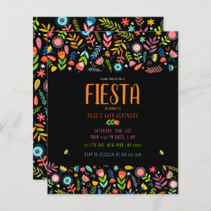 Budget Fiesta Floral Geburtstag Einladungen