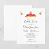 Budget Fiesta Sombrero Bridal Dusche Einladung (Vorne/Hinten)