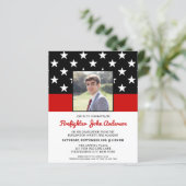 Budget Firefighter Abschluss Foto Roter Einladung (Stehend Vorderseite)