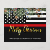 Budget Firefighter Fahne Weihnachtskarte (Vorderseite)