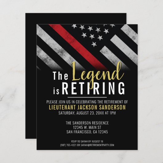 Budget Firefighter Rente Party Einladung (Vorne/Hinten)