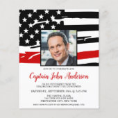 Budget Firefighter Retirement Custom Foto Einladun (Vorderseite)