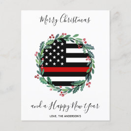 Budget Firefighter Thin Red Line Weihnachtskarte