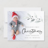 Budget First Christmas Baby Custom Foto Card (Vorderseite)