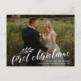 Budget First Christmas Wedding Foto Feiertagspostkarte