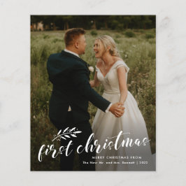 Budget First Christmas Wedding Foto Weihnachtskart