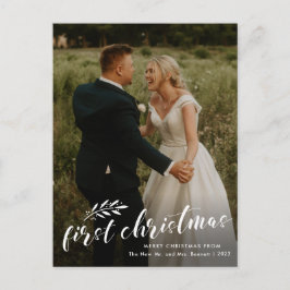 Budget First Christmas Wedding Foto Weihnachtskart Feiertagspostkarte