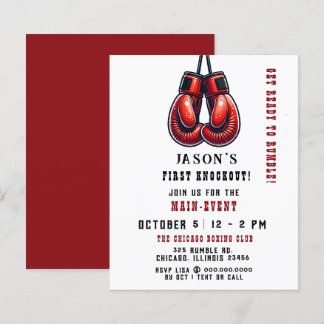 Budget First Knockout Boxing Geburtstag Einladung