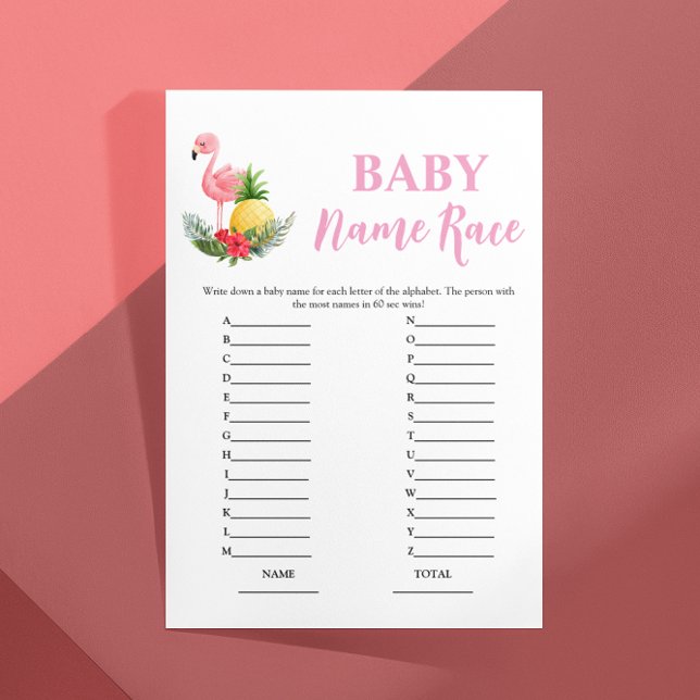 Budget Flamingo Baby Name Race Baby Showspiel (Von Creator hochgeladen)