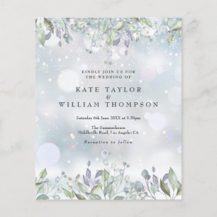 Budget Flieder Blumen Winter Hochzeitseinladung