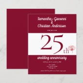 Budget Floral 25. Hochzeitstag Einladung (Vorne/Hinten)