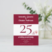 Budget Floral 25. Hochzeitstag Einladung (Stehend Vorderseite)