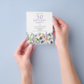 Budget Floral 50. Geburtstag Einladung Flyer (Gruppe)