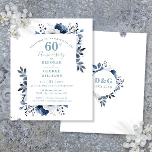 Budget Floral 60. Hochzeitstag Einladung