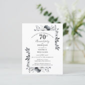 Budget Floral 70. Hochzeitstag Einladung (Stehend Vorderseite)
