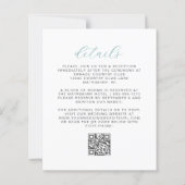 Budget Floral Aqua Silver QR Code Wedding Invite (Rückseite)