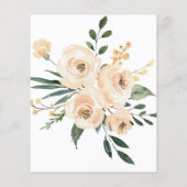 Budget Floral Beige Gold Black Wedding Einladung (Rückseite)