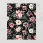 Budget Floral Black Bridal Dusche Einladung (Rückseite)