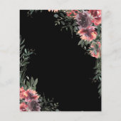 Budget Floral Black Pink Bridal Dusche Einladung (Rückseite)