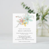 Budget Floral Blätter Aquamarin Coral Wedding Einl (Stehend Vorderseite)