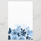 Budget Floral Blue Watercolor Script Hochzeit (Rückseite)