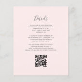 Budget Floral Blush Silver Glitzer QR Code Hochzei (Rückseite)