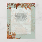 Budget Floral Boho Terracotta Sage Tee Party Event (Rückseite)