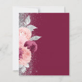 Budget Floral Burgundy Blush Silver Wedding (Rückseite)