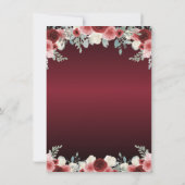 Budget Floral Burgundy Gown Birthday Quinceanera Mitteilungskarte (Rückseite)
