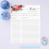 Budget Floral Burgundy Holly Blätter Ferienrezepte Flyer (Einzeln)