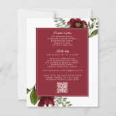 Budget Floral Burgundy Red Wedding Einladung (Rückseite)