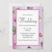 Budget Floral Burgundy Wasserfarbe Romantisches El Einladung (Vorderseite)