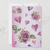 Budget Floral Burgundy Wasserfarbe Romantisches El Einladung (Rückseite)