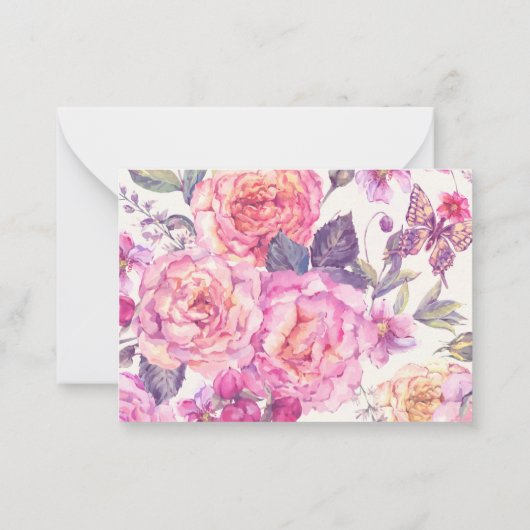 BUDGET Floral Butterfly Beileid Beerdigung Vielen  Mitteilungskarte (Rückseite)