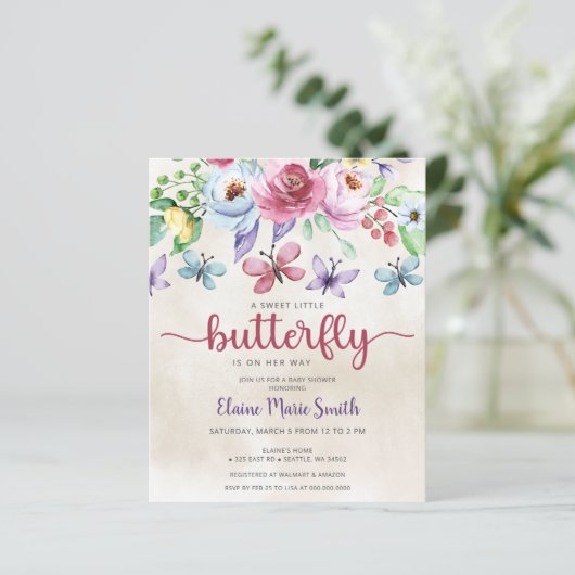 Budget Floral Butterfly Garden Baby Dusche (Stehend Vorderseite)