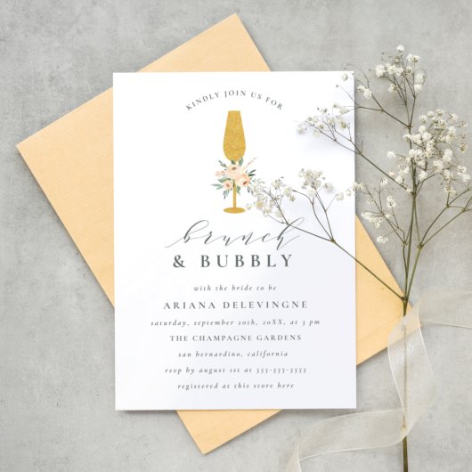 Budget Floral Champagne Bridal Brunch & Bubbly