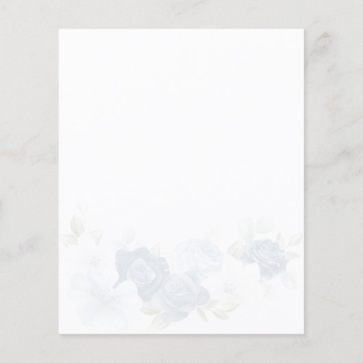 Budget Floral Dusty Blue Bridal Dusche Einladung (Rückseite)