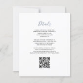 Budget Floral Dusty Blue QR Code Hochzeit einladen (Rückseite)