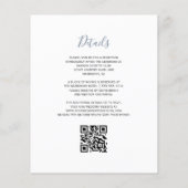 Budget Floral Dusty Blue QR Code Hochzeit einladen (Rückseite)