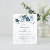 Budget Floral Dusty Blue Watercolor Brautparty (Stehend Vorderseite)