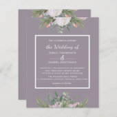 Budget Floral Dusty Lavander Wedding Flyer (Vorne/Hinten)