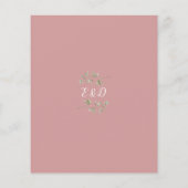 Budget Floral Dusty Rose Einladung Hochzeit (Rückseite)