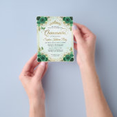 Budget Floral Emerald Green Glam Gold Quinceañera Flyer (Gruppe)