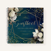 Budget Floral Emerald Green Gold Wedbook Notizblock (Vorderseite)