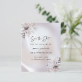 Budget Floral Eukalyptus Wedding Save the Date (Stehend Vorderseite)