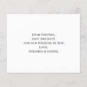Budget Floral Foto Wedding Save the Date (Rückseite)