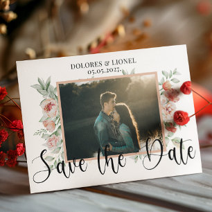 Budget Floral Foto Wedding Save the Date