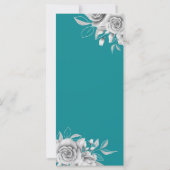 Budget Floral Geburtstagsparty Silver Aquamarin (Rückseite)