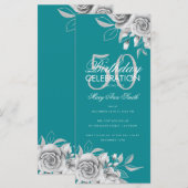 Budget Floral Geburtstagsparty Silver Aquamarin (Vorne/Hinten)