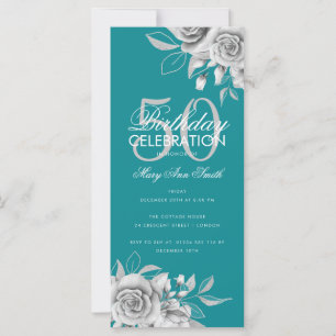 Budget Floral Geburtstagsparty Silver Aquamarin